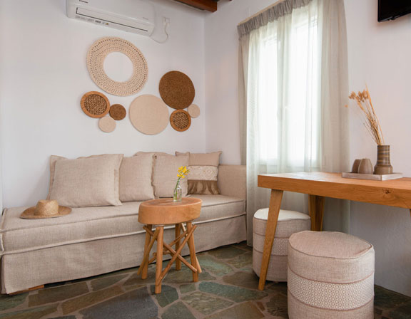 Intérieur de l'appartement à Thymari villas
