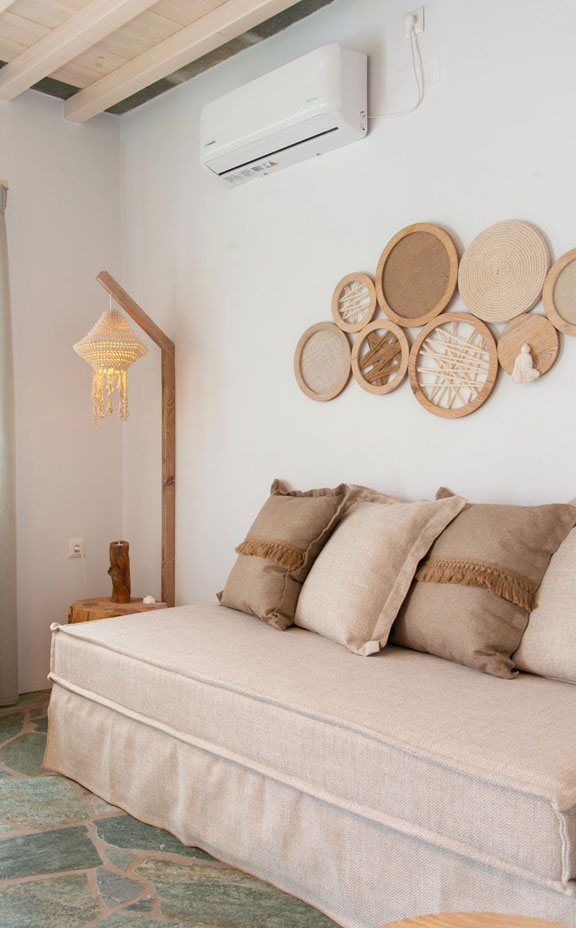 Le coin salon des appartements de deux pièces