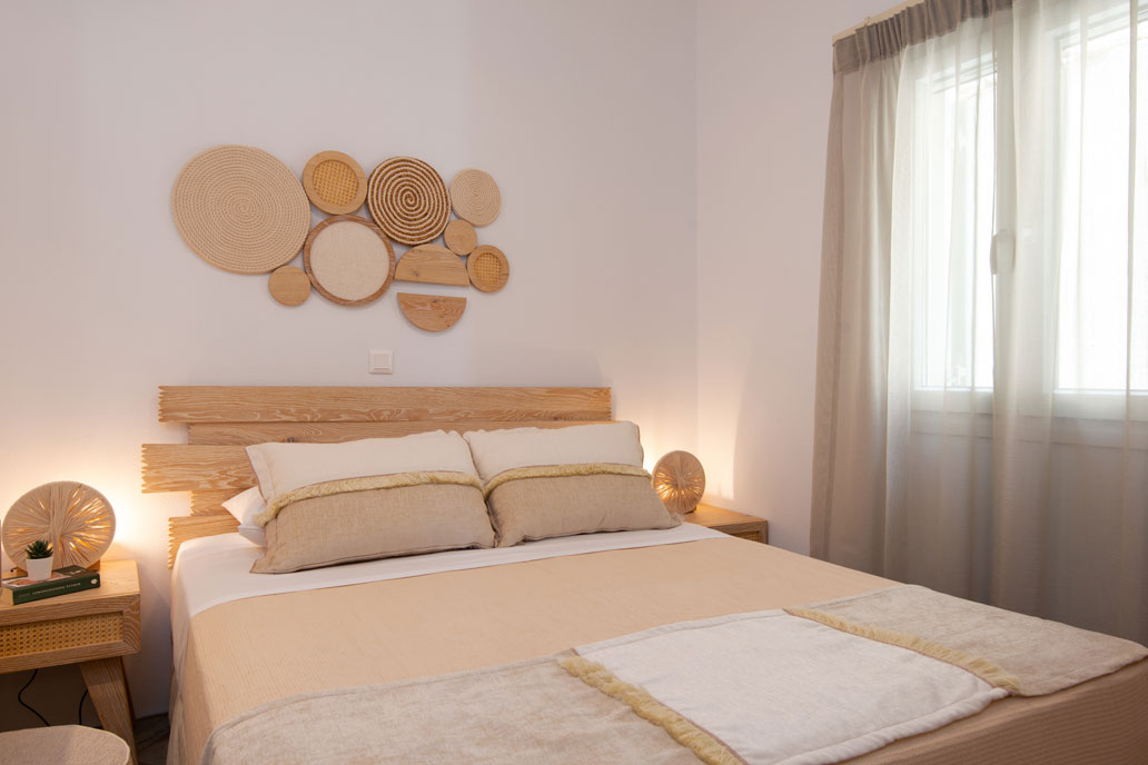 Thymari Villas, chambre avec lit double